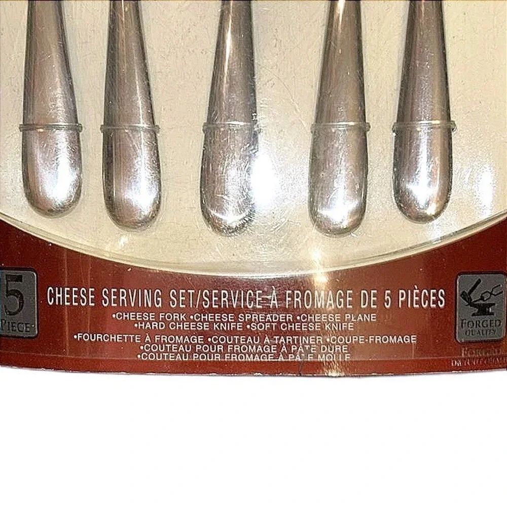 Hampton @ Home 5 Piece Stainless Steel‎ Cheese Serving Set Forged NIB 2002